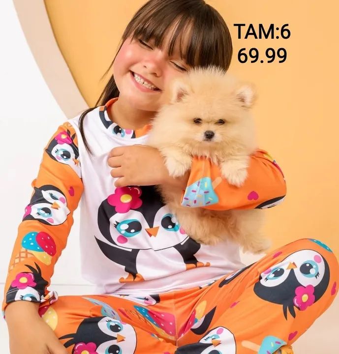 Pijamas Infantil Tam e valores nas fotos 