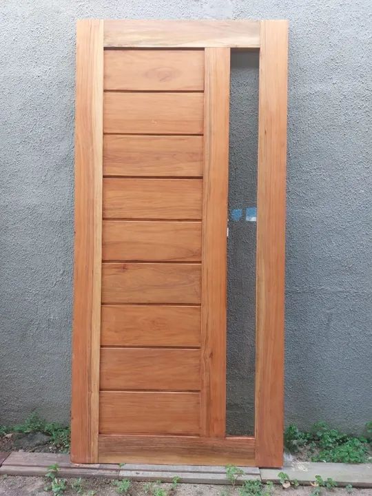 Porta de madeira maciça com vidro - Foto 3