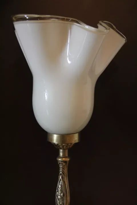 Luminaria em Bronze e Vidro Murano - Norte Americana Anos 40 / 50 - Foto 4