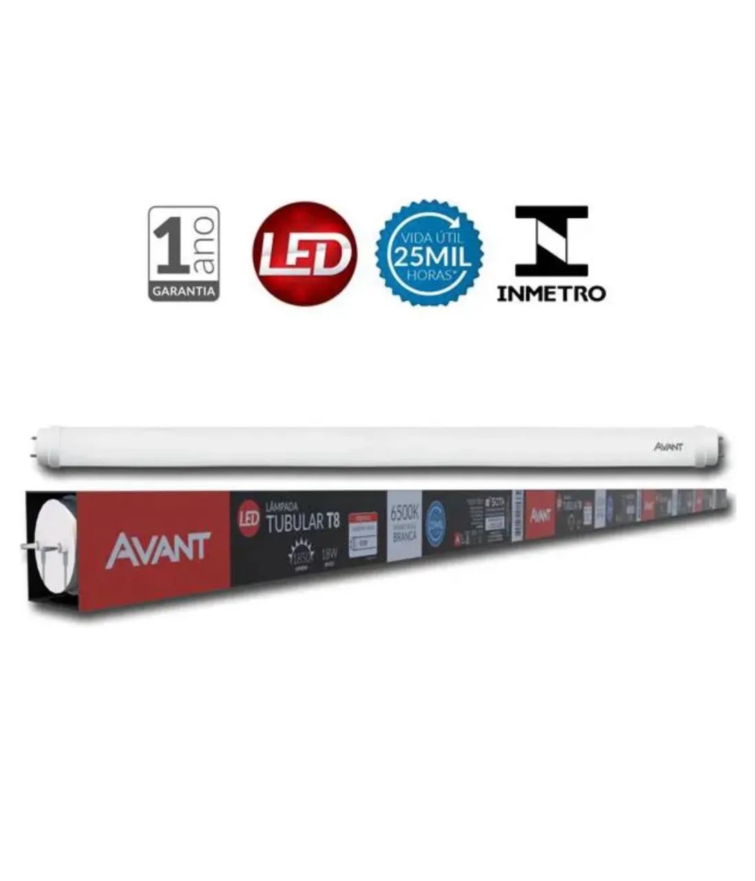 ? Lâmpada LED Tubular T8 18W - 120cm (1,20m) - Avant - Branco Frio 6500K - Base G13 - Foto 2