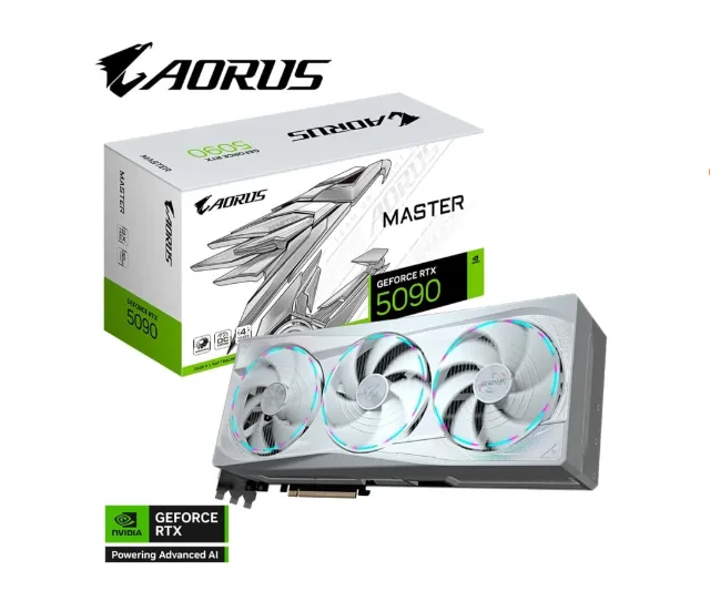 Placa de Vídeo RTX 5090 AORUS MASTER ICE 32G Gigabyte NVIDIA GeForce, 32GB GDDR7