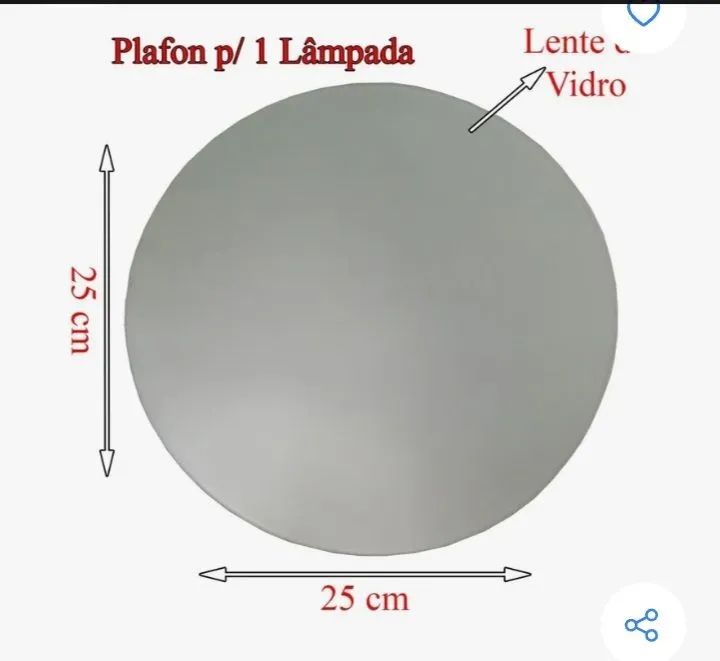 7 Luminárias: 5 vidro Jateado 25cm Bronzearte + 1 Tachibra 25cm + 1 paflon - Foto 5