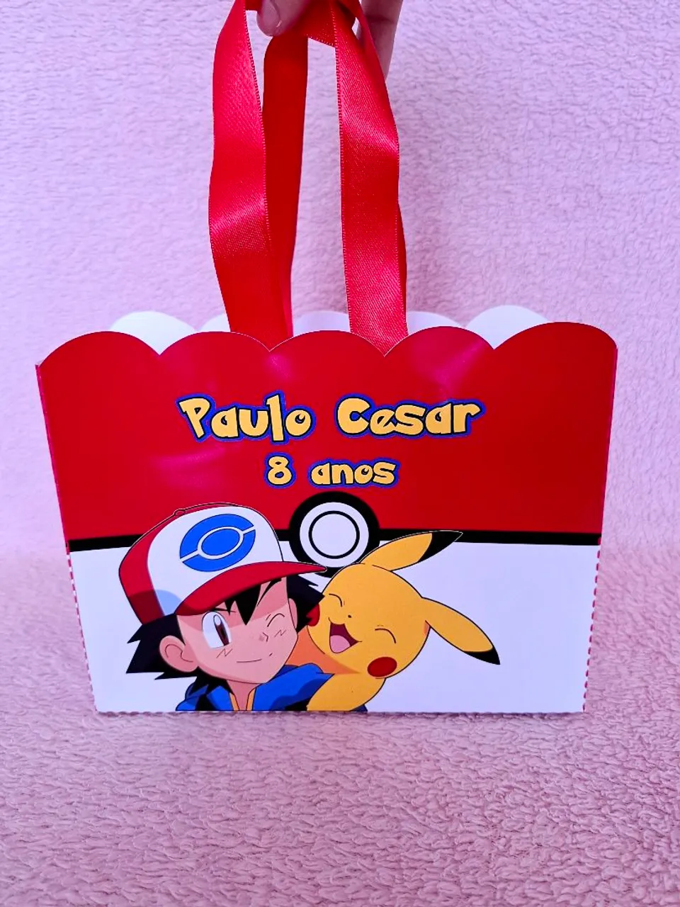 Sacolinha 21x15 cm lembrancinha de aniversário Pokemon