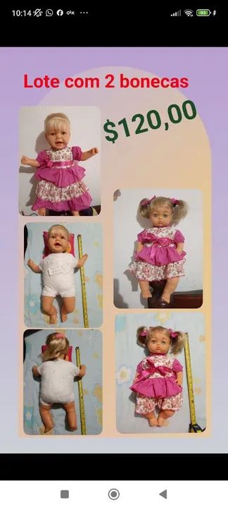 Lote com 2 Bonecas usadas com  vestido - Foto 4