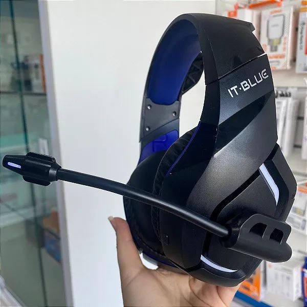 Headset Gamer Bluetooth V5.4 RGB com Som 7.1 Surround e Adaptador 2.4G Preto/Azul It-Blue  - Foto 2
