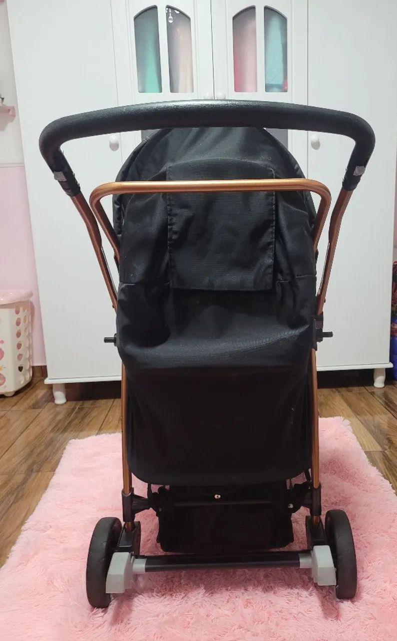 Carrinho de Bebê com Bebê Conforto Rio K Preto Cobre - Burigotto - Foto 3