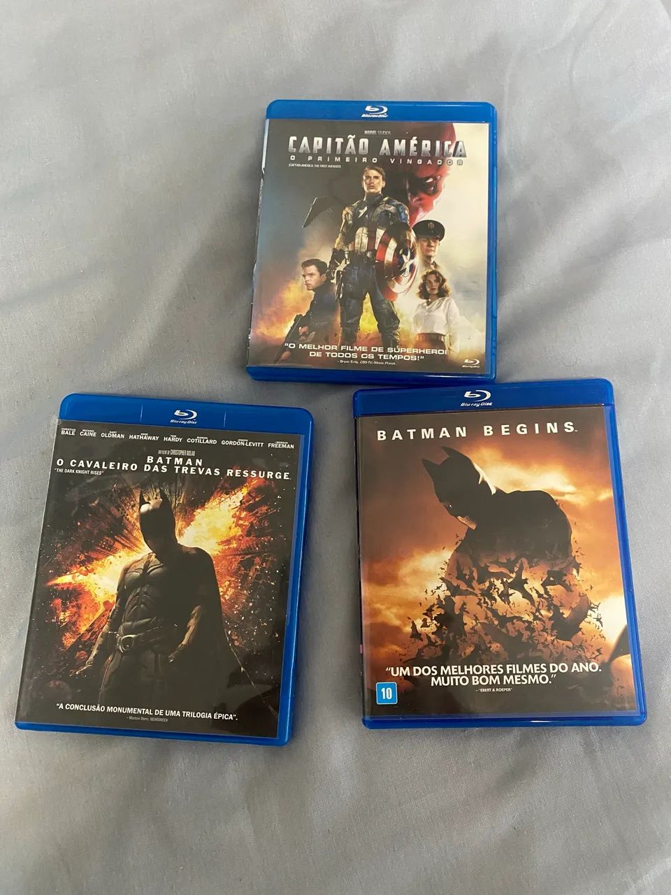 Blu-Ray Batman e Capitão América, originais e nunca utilizados 