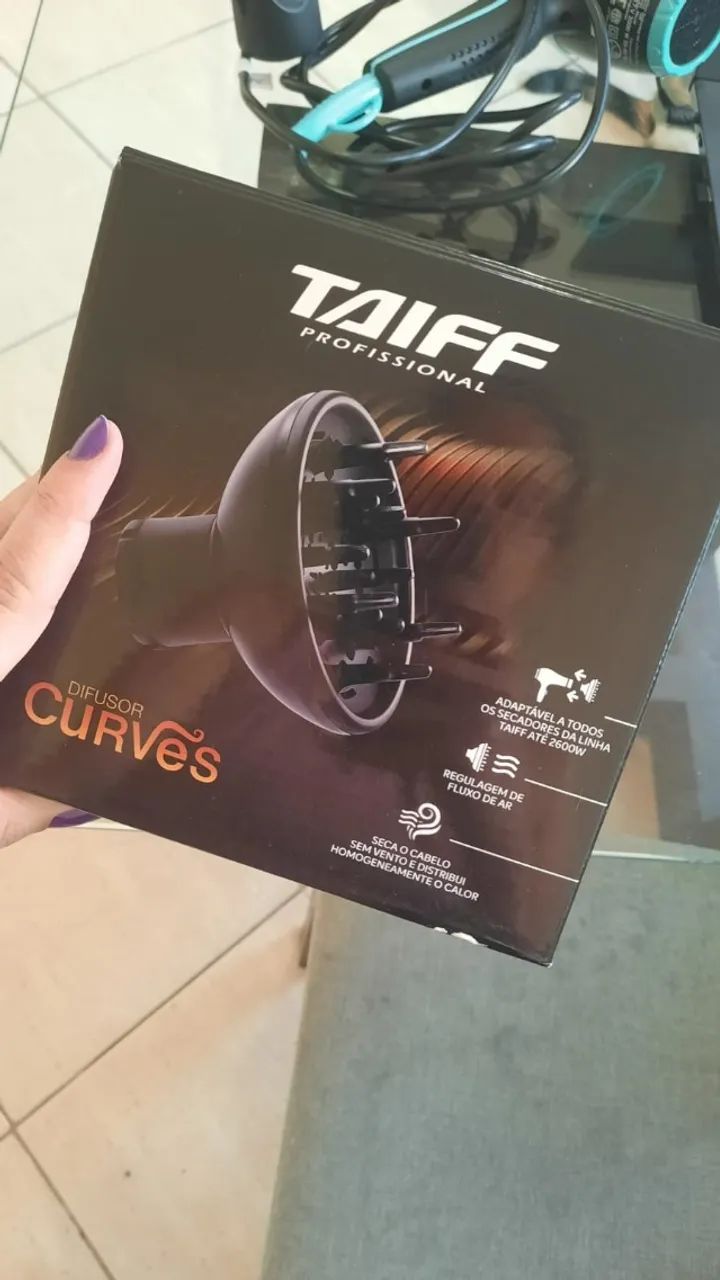 Secador Taiff Style Preto 2000W 127V + Difusor Taiff Curves Preto - Foto 3
