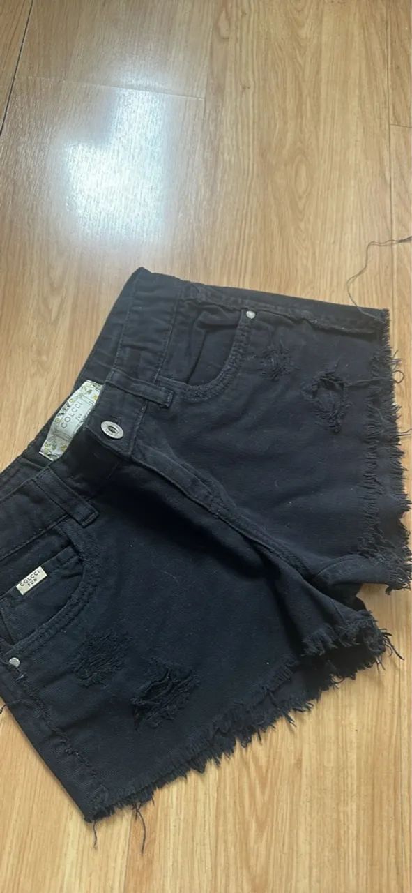 Short Jeans Infantil Colcci - Preto - Tamanho 12 - Foto 2