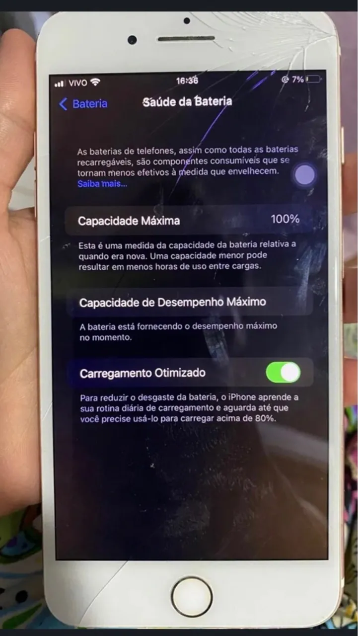 Vendo iPhone 7 Plus Tela trincada