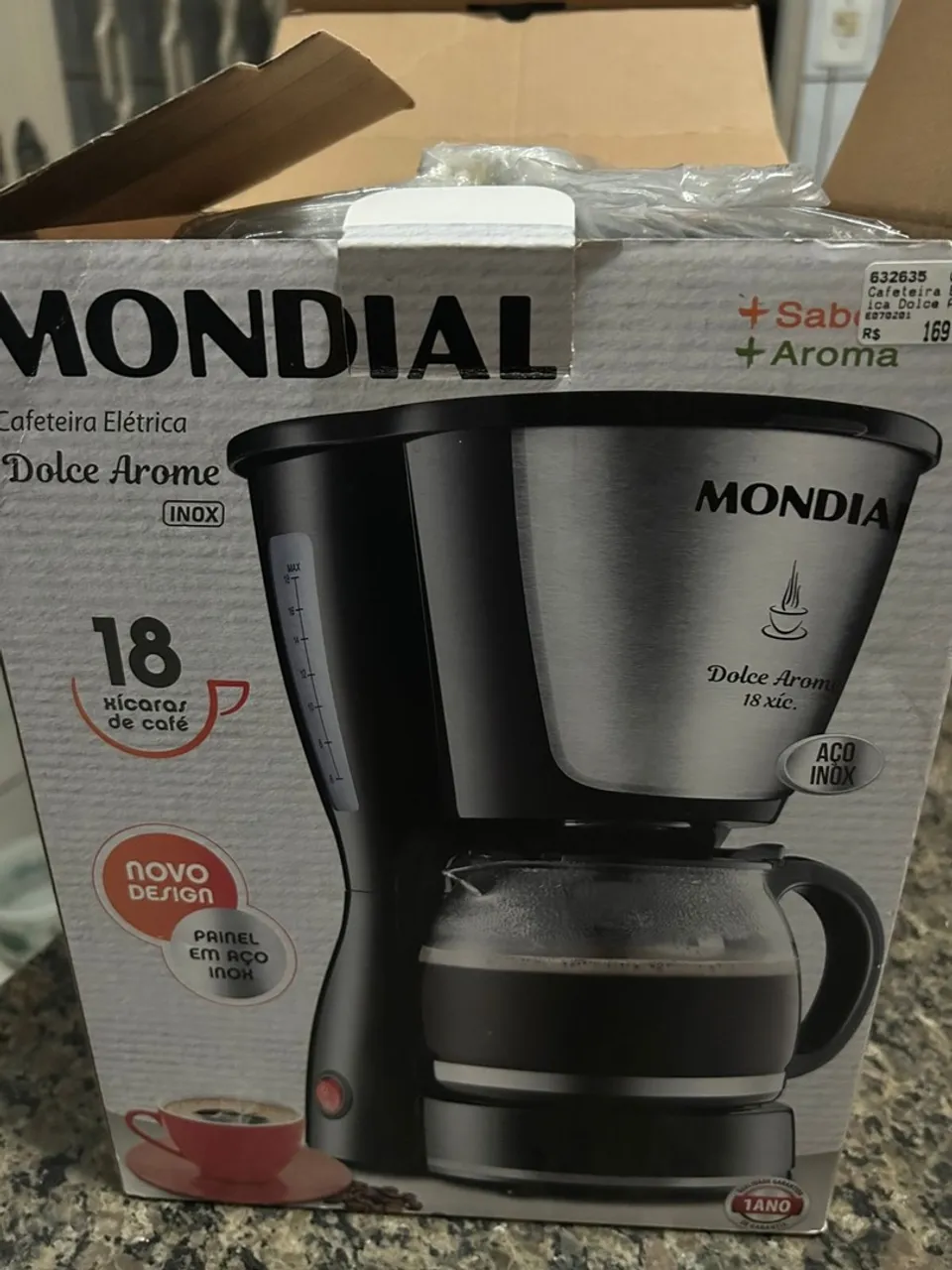 Cafeteira elétrica de inox Mondial