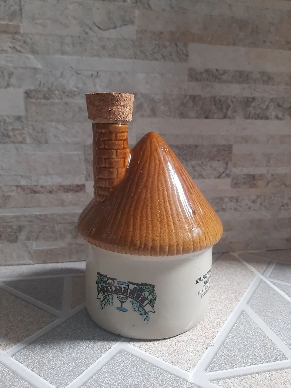 Garrafa Antiga porcelana cabana c/ chaminé década 1980 (ml706) - Foto 4