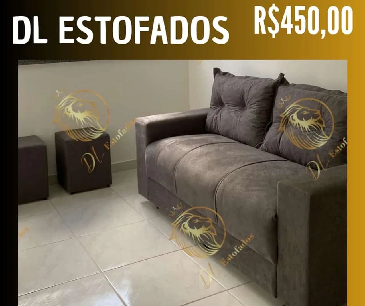 Sofá 2 lugares com 2 puffs64840792209026123