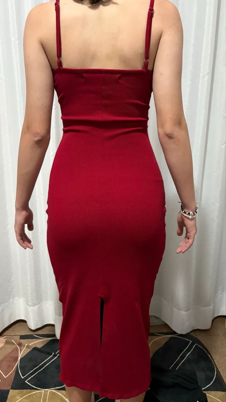 vestido tubinho midi com abertura  - Foto 3