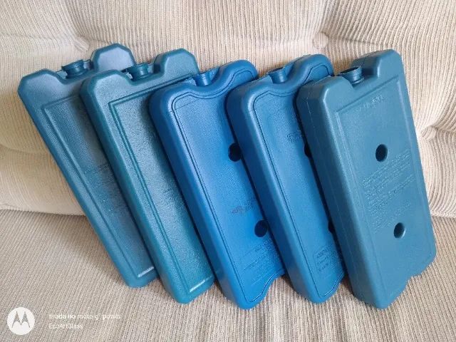 Kit com 5 Placas de Gelo Gel 1000 ml Reutilizável para Camping Pescaria Mantimentos Viagem - Foto 6