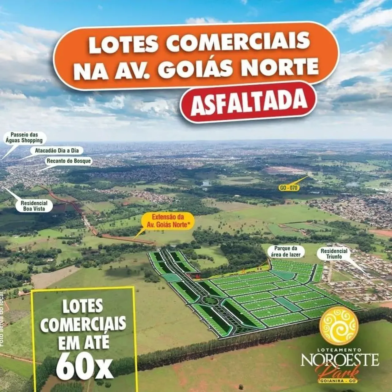 Lote à Venda em Goianira, Parcelas R$552 Ligação da AV Goias Norte