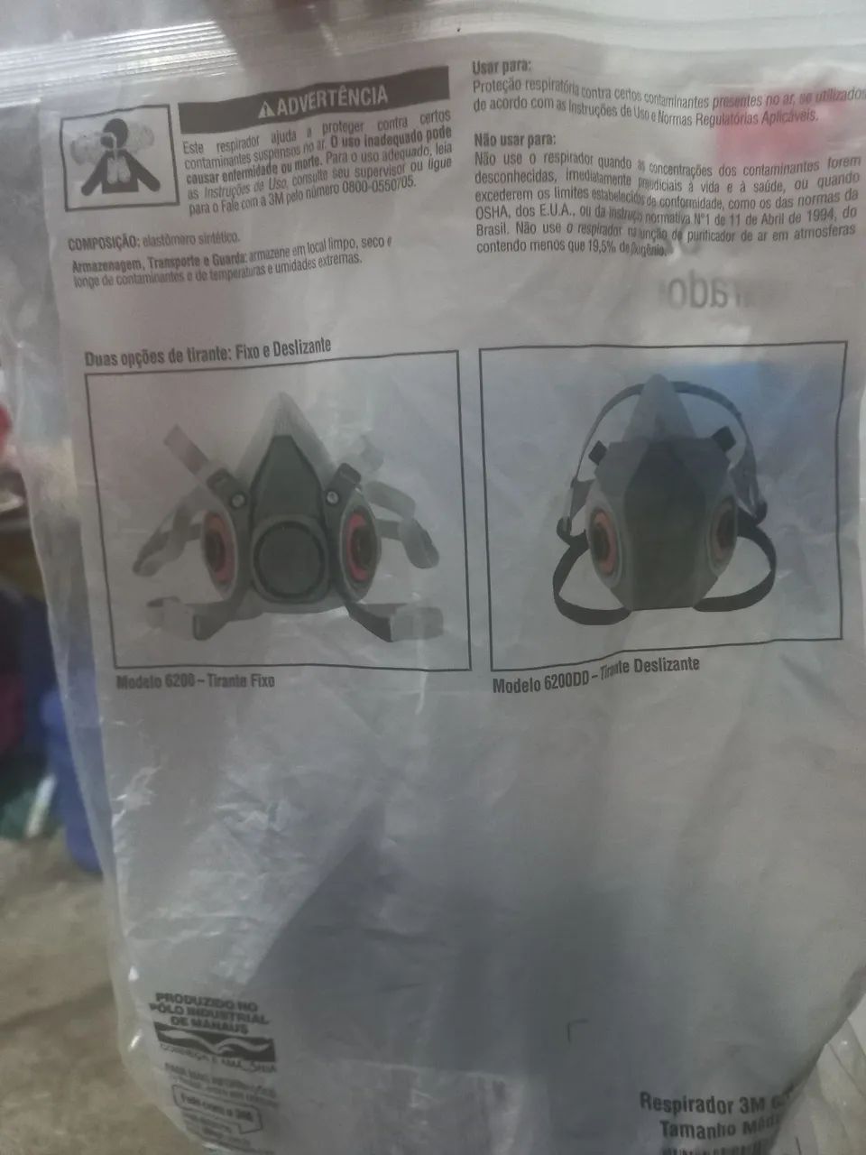 Máscara Respiratória 3M 6200 - Proteção Respiratória