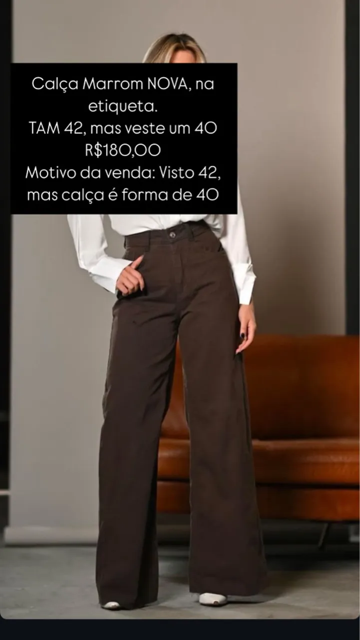 CALÇA JEANS MARROM