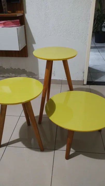 Conjunto de mesas 3 tamanhos + quadro de leão  - Foto 2