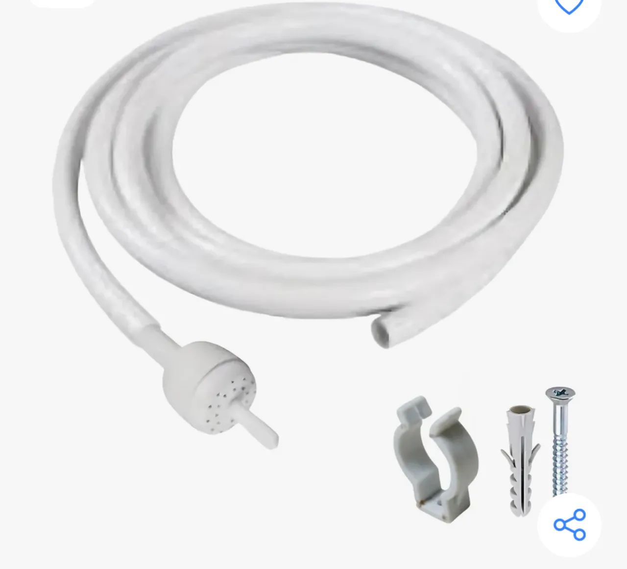 Mangueira Para Chuveiro 2m Flexivel Com Chuveirinho Padrao Cor Branco Liso Ki