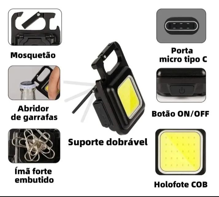 Mini Lanterna LED de Trabalho - Leve e Prática - Foto 5
