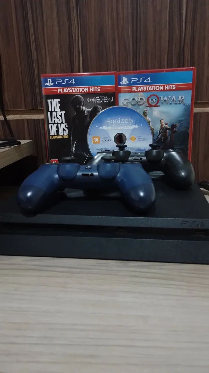 PS4 SLIM 500GB + 2 CONTROES + 4 JOGOS - Foto 5