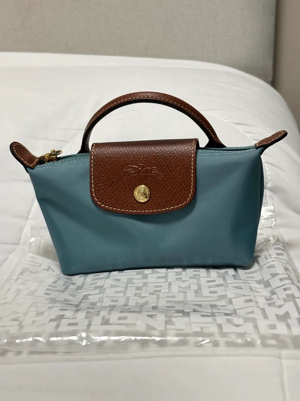 Mini LONGCHAMP azul turquesa (original)
