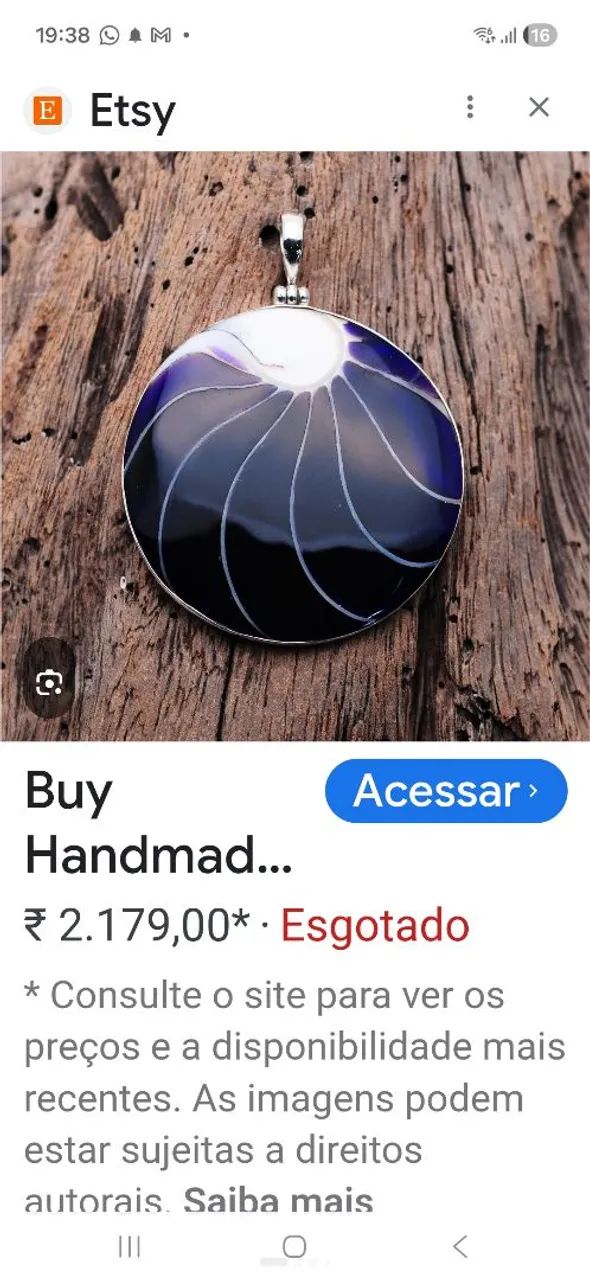 Pingente da Black Nautilus, em prata 925, diâmetro 5 cm. - Foto 4