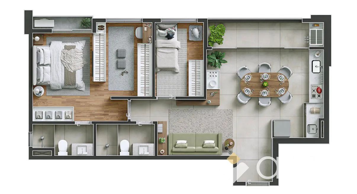 Apartamento de 71m² a venda no Setor Oeste