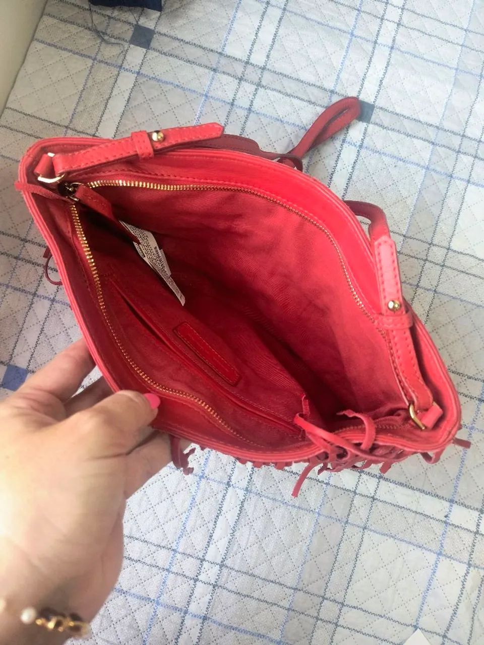 Bolsa de couro vermelha Zara  - Foto 2