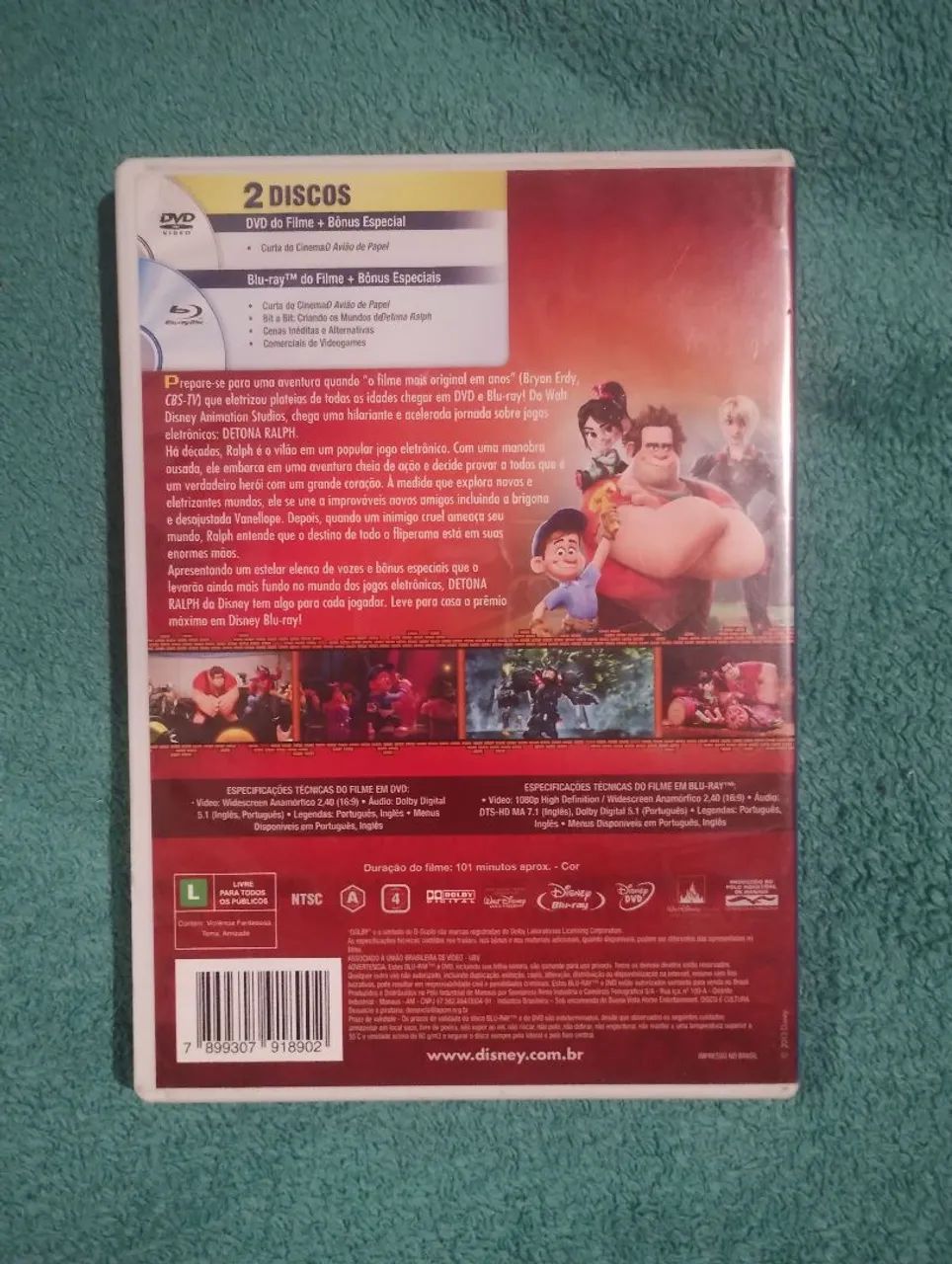 Detona Ralph - 2 em 1 - Blu Ray e DVD - Animação da Disney - Foto 3