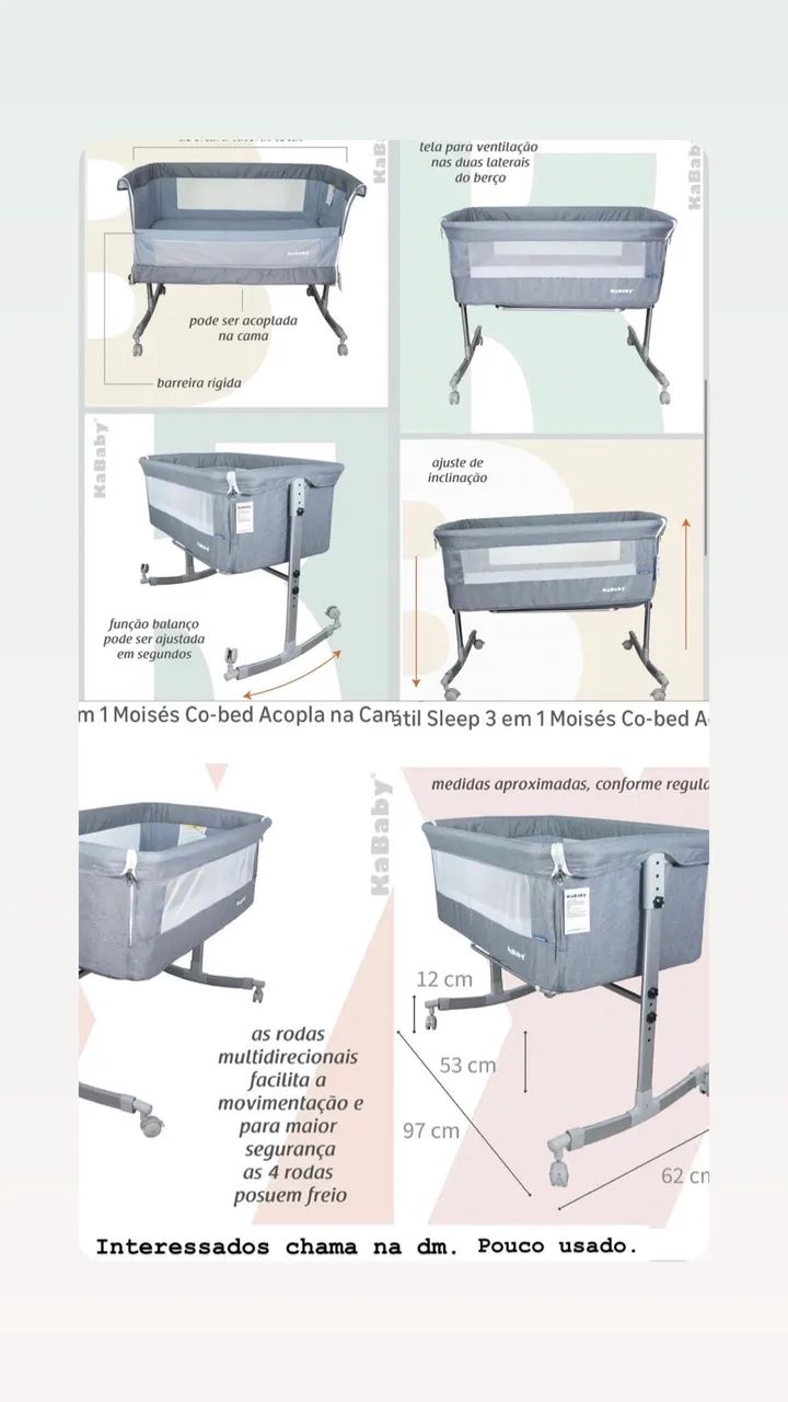 Berço Moisés que acopla na cama