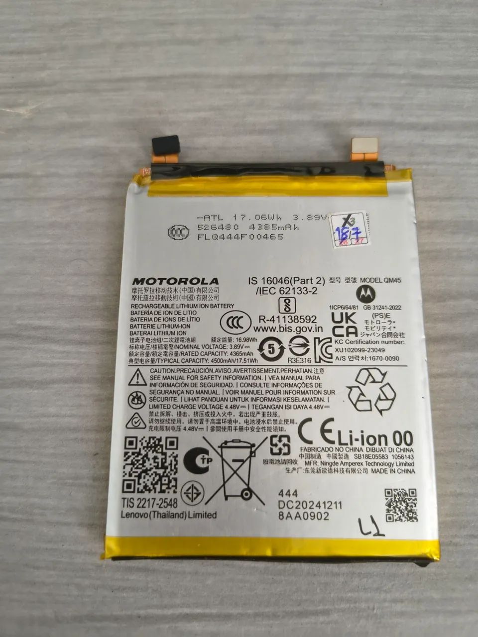Bateria moto Edge 50 pro