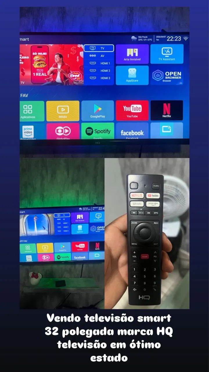 32-inch HQ Television. R$500.00 (negotiable)
