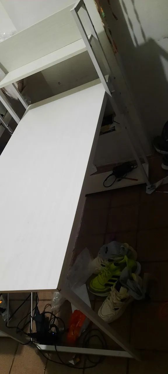 Mesa Escrivaninha Para Estudo E Home Office, Com4prateleiras - Foto 4