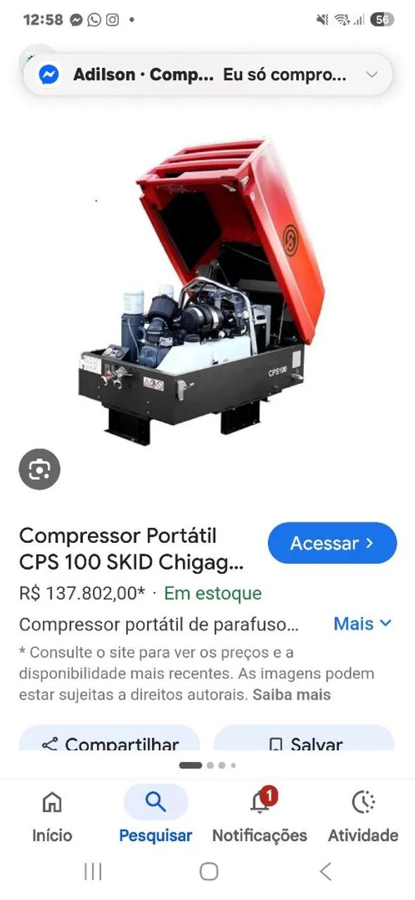 Compressor parafuso chicago cps 100