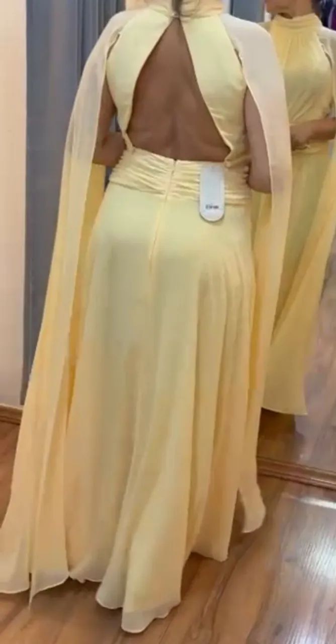 Vestido amarelo manteiga - Foto 2