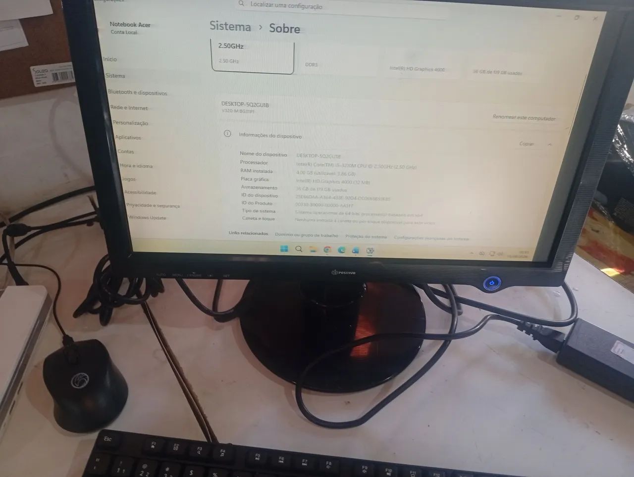 Mini cpu lg corec i5/monito17