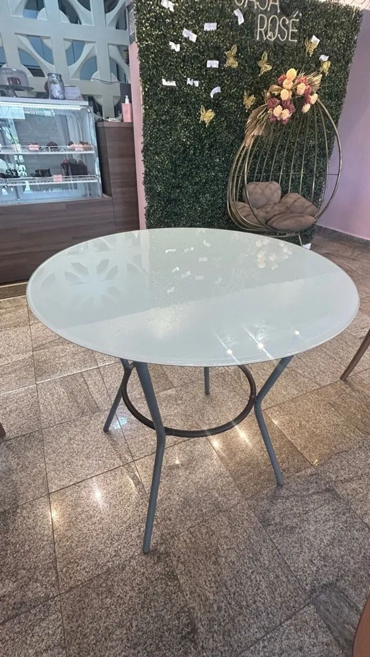 Mesa com tampo de vidro - Foto 2
