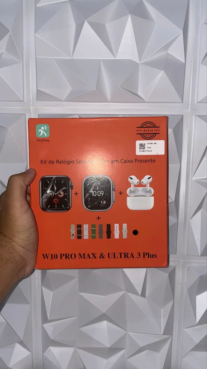 Kit Smartwatch W10 Pro Max & Ultra 3 Plus + Fone Bluetooth - Foto 4