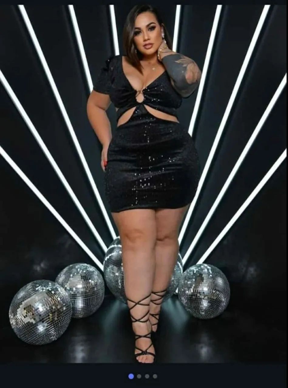 Vestido paete plus size 