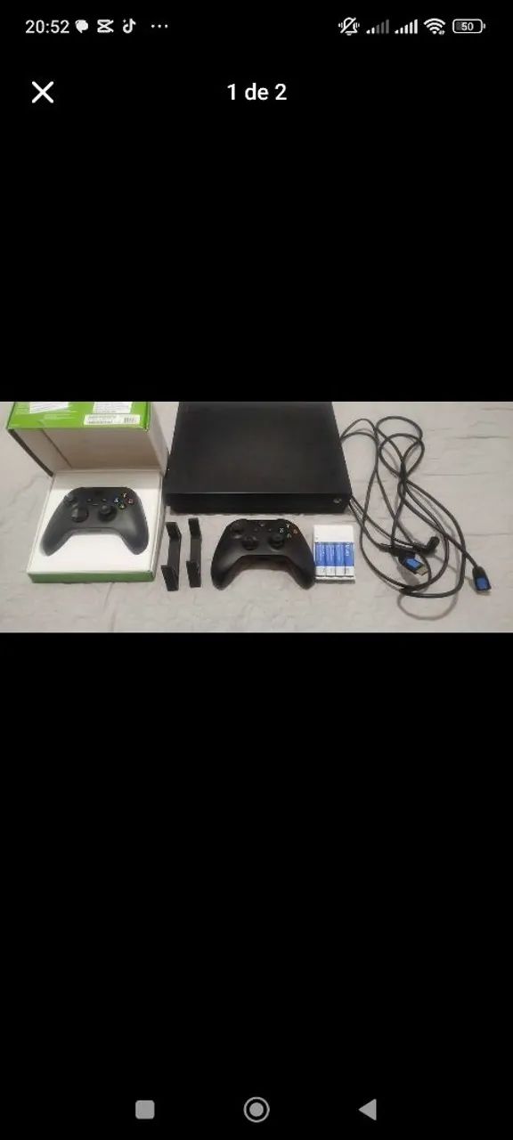 Xbox one X com dois controles e jogos - Foto 4