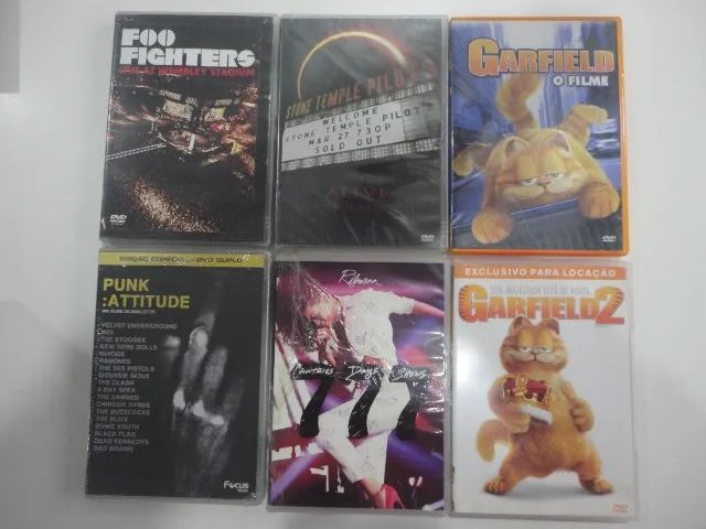 Lote DVD Foo Fighters Rihanna Garfield e outros