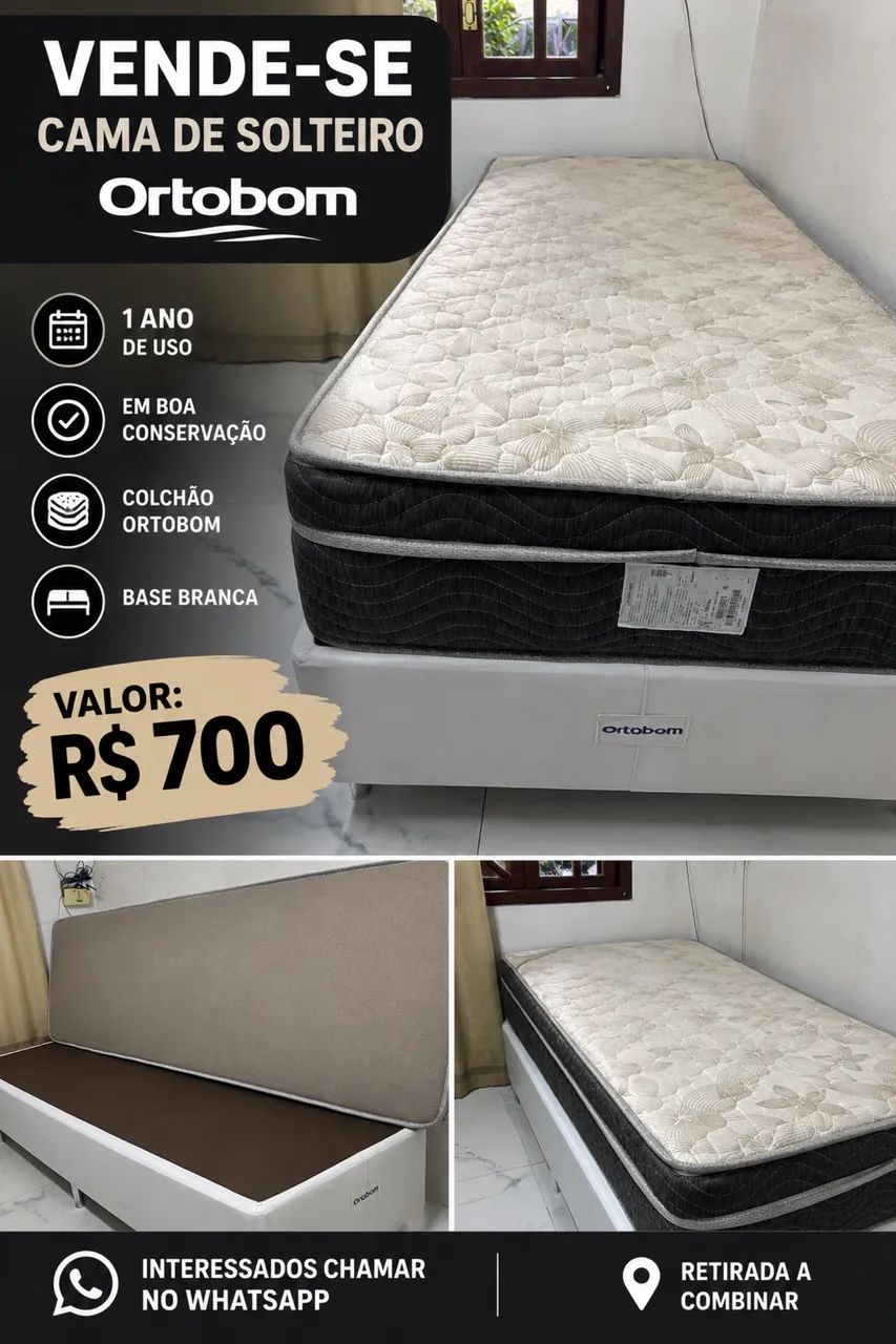 Cama Box Ortobom de Solteiro