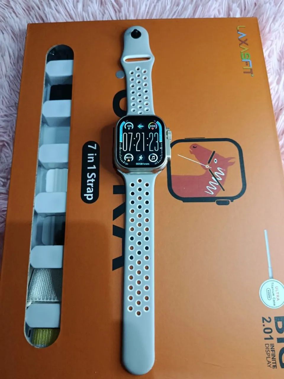 Smartwatch 49mm com 7 Pulseiras  - Foto 5