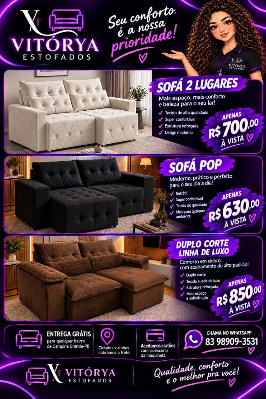 Sofá retrátil pop novo direto de fábrica. - Foto 2