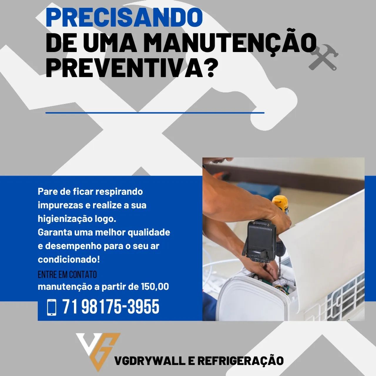 Manutenção preventiva e corretiva de Ar-condicionado !
