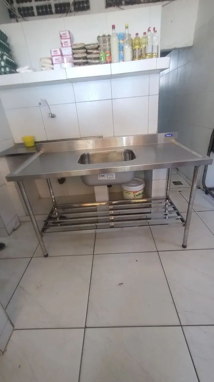MESA INOX 1.50 METRO X 70 LA COM 1 CUBA IMECA  - Foto 3