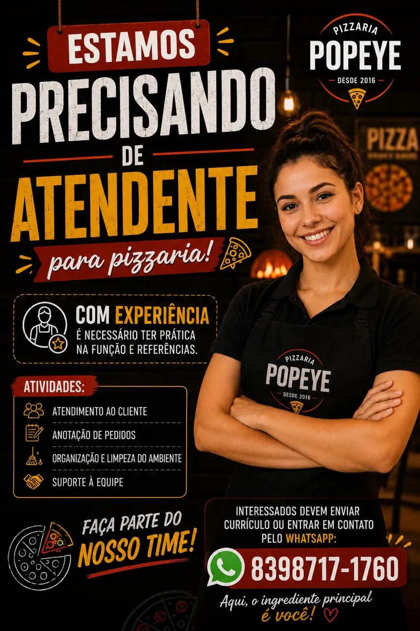 Atendente pizzaria 