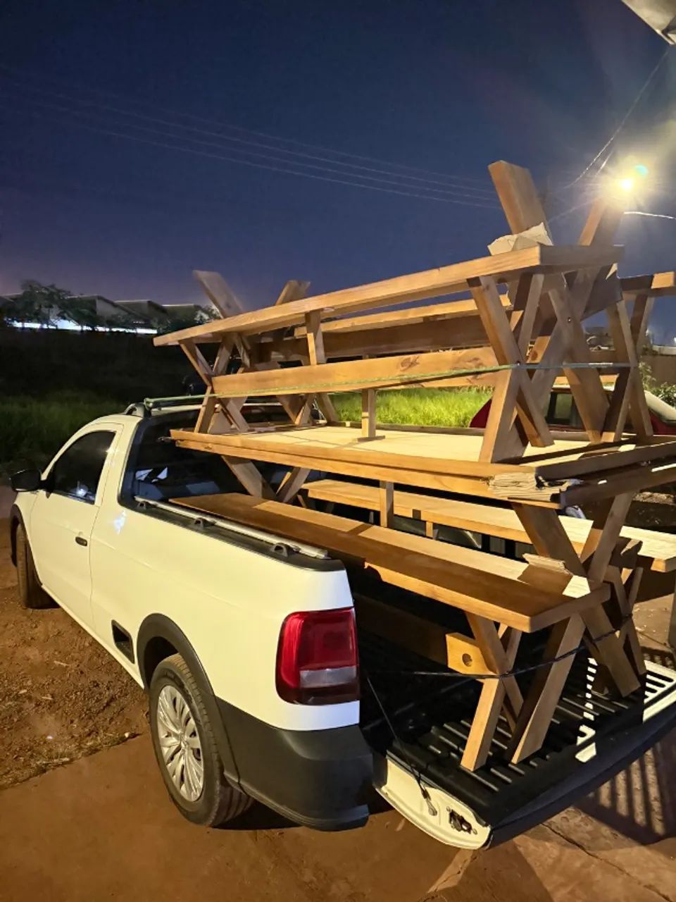 Mesa Nova Rústica 2,20m Com 2 Bancos Completa (Promoção de Fábrica) - Foto 3